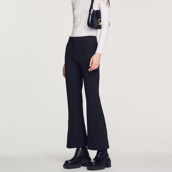 Sandro Black Flare Pant Trousers. High rise. FR 40 / US 8. - Picture 1 of 6